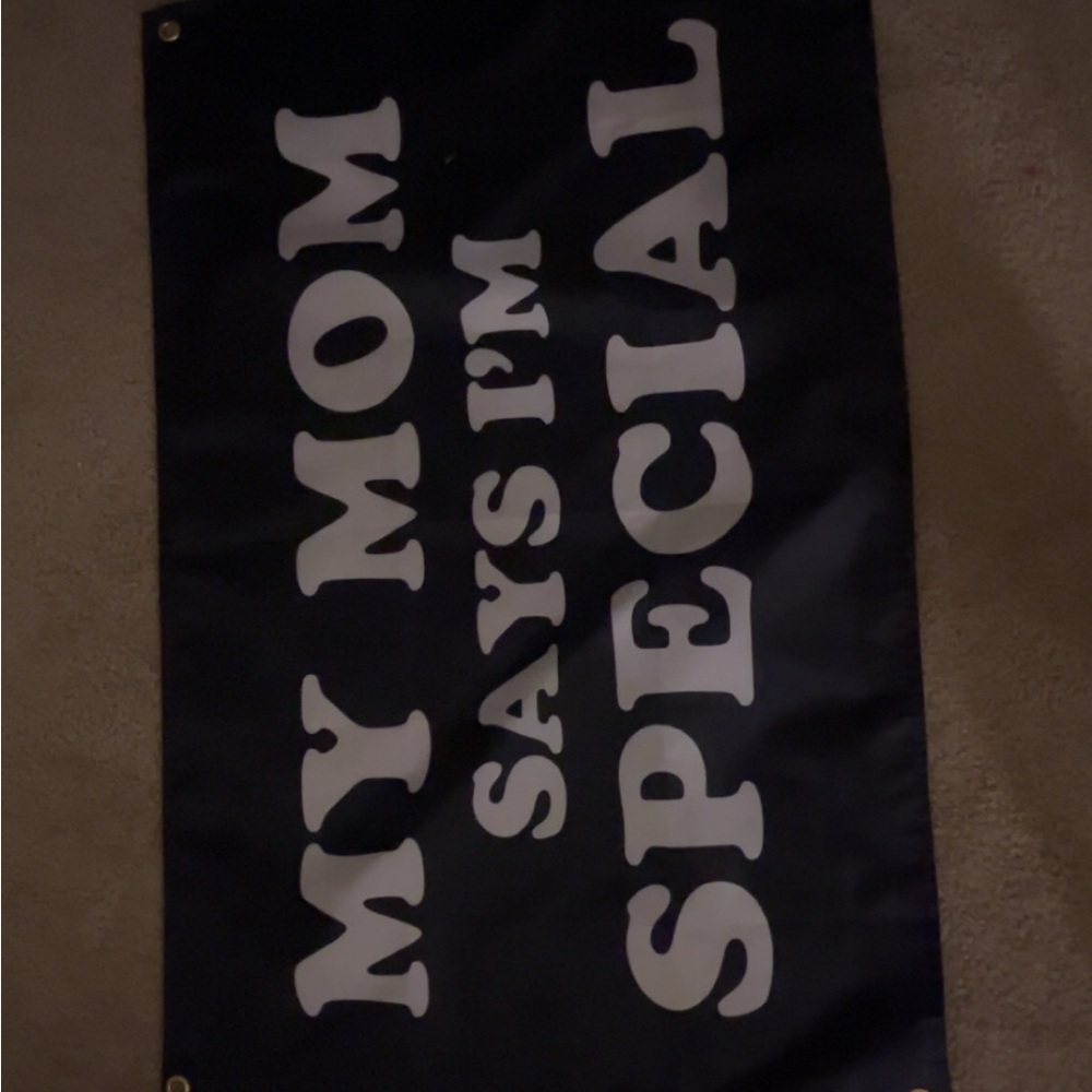 SHEIN Black and White Tapestry - 'My Mom Says I'm Special'